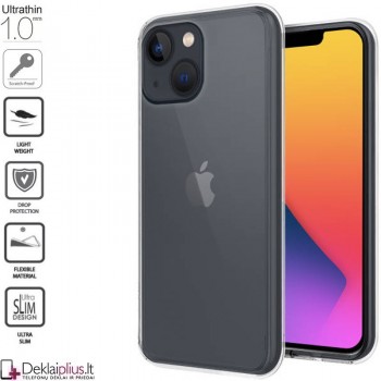 Silikoninis dėklas 1.0 mm storio - permatomas (Apple Iphone 14 Plus)